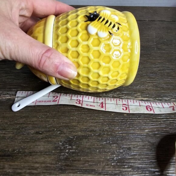 Maxcera Spring Collection Beehive Honey Jar With Spoon Bumble Bee Farmhouse - Picture 10 of 11